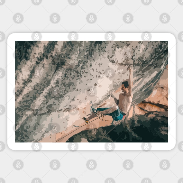 Adam Ondra Climbing Painting Sticker by gktb